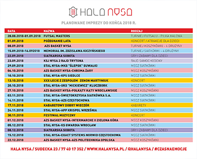 HARMONOGRAM HALI NYSA